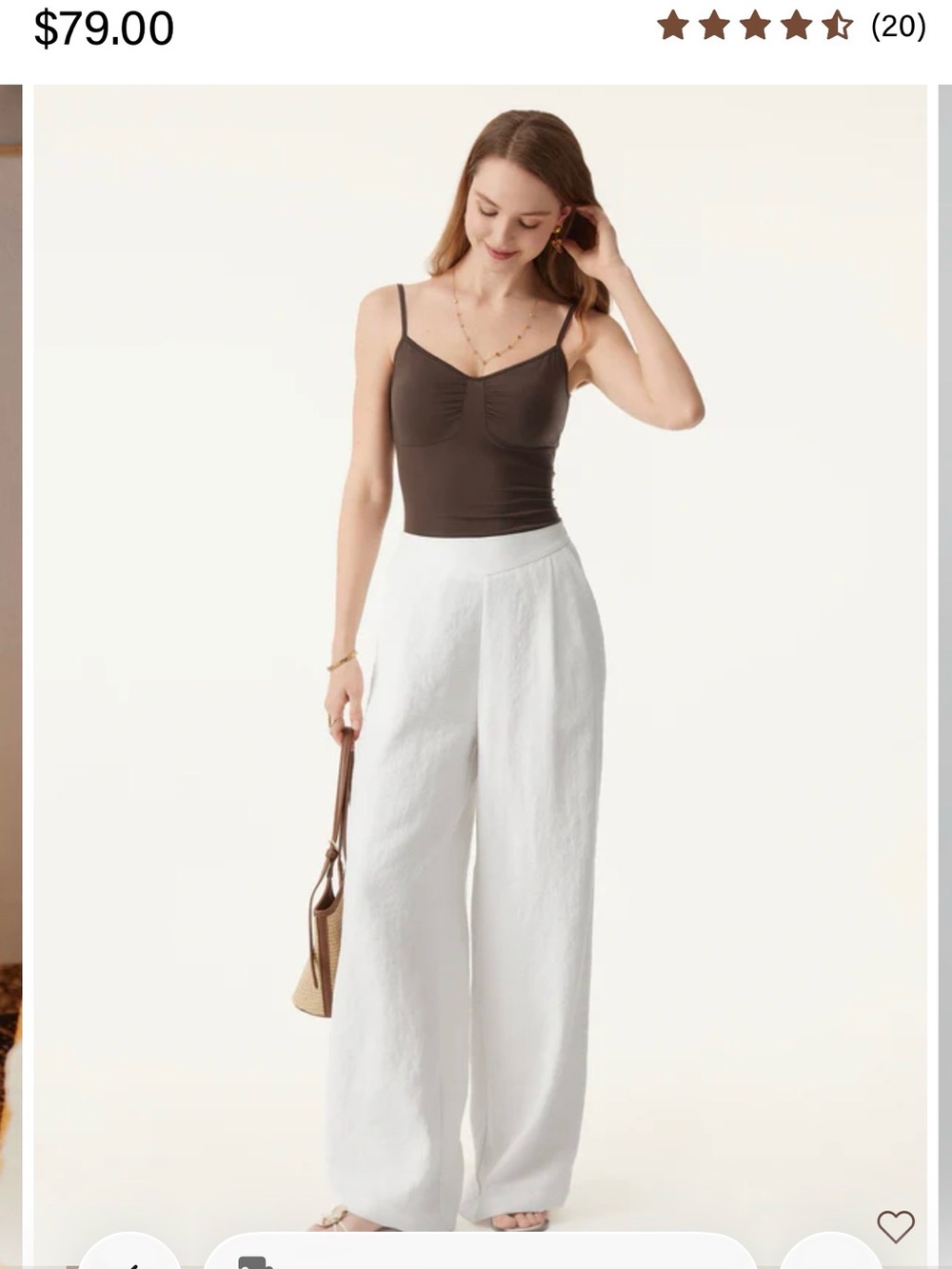 OGL White Wide-Leg Linen Pants